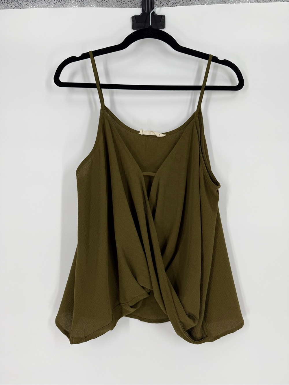 Molly Green Draped Surplice Cami Tank Large Flowy Layering Minimalist Boutique